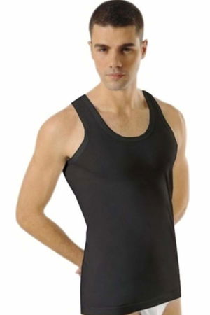 Classic Men's Tank Top Black with Thick Straps - 1151A