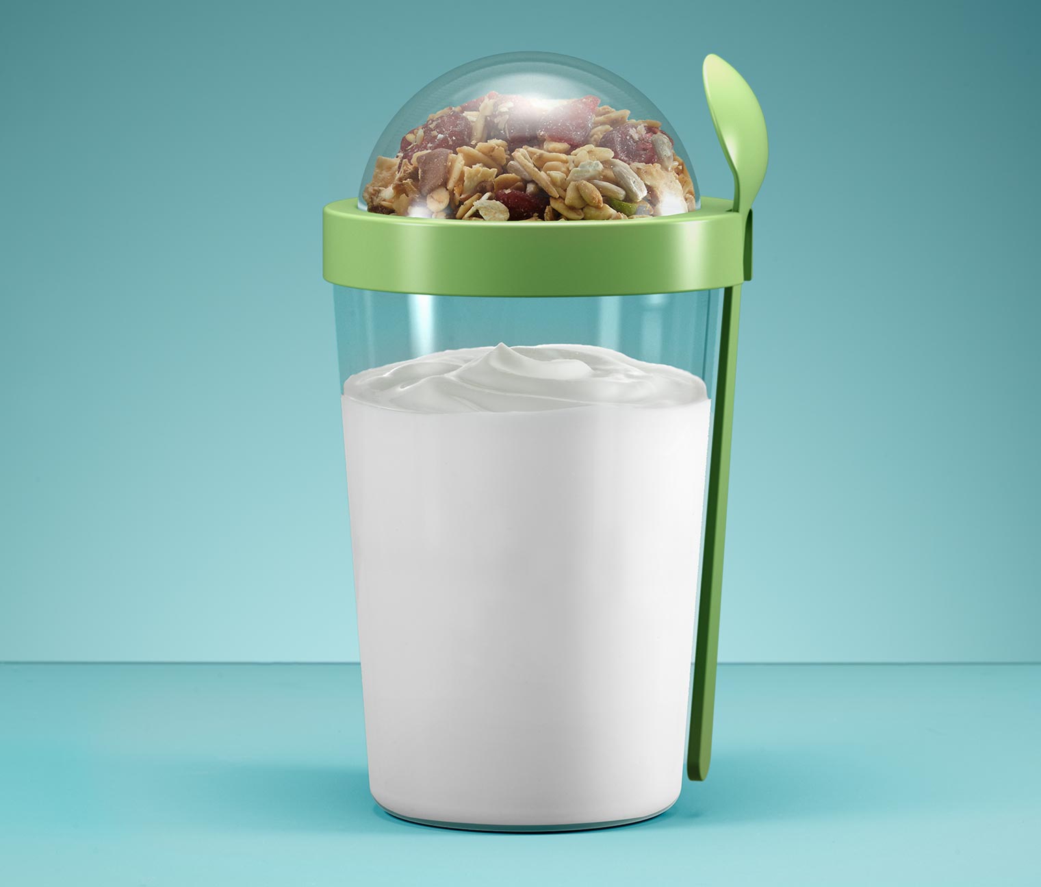 Portable Yogurt Container with Fruit Bowl - Spoon