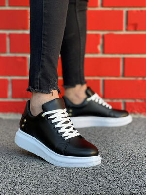 Black Skin Casual Men's Shoes