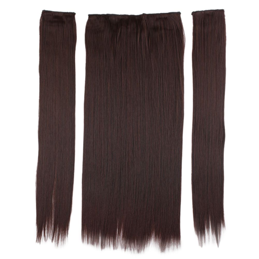 Kanekalon Fiber Synthetic Flat Half Moon + 2 Side Hair Snaps / Dark Brown