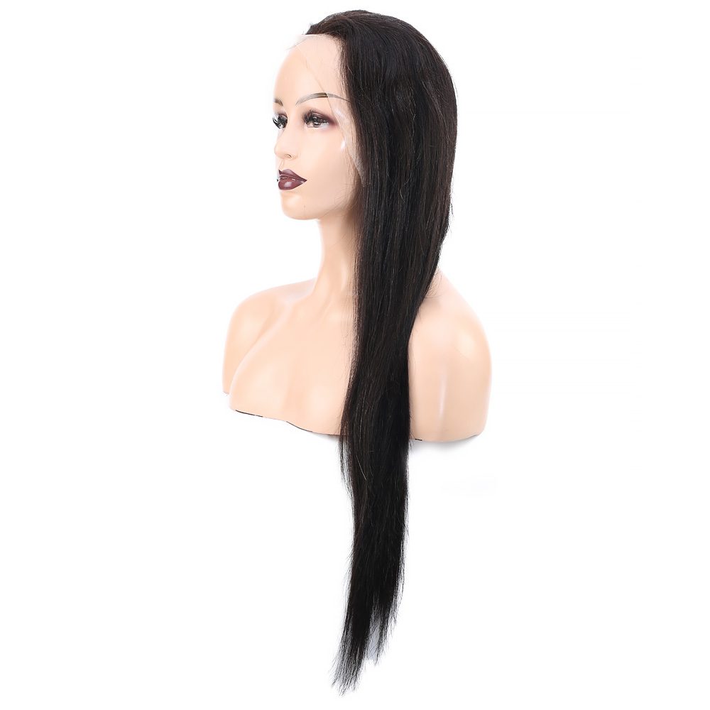 Front Lace Real Hair Tulle Wig Straight / Natural / 70/75cm