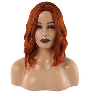 Kanekalon Fiber Synthetic Short Wavy Wig with Bangs / Copper