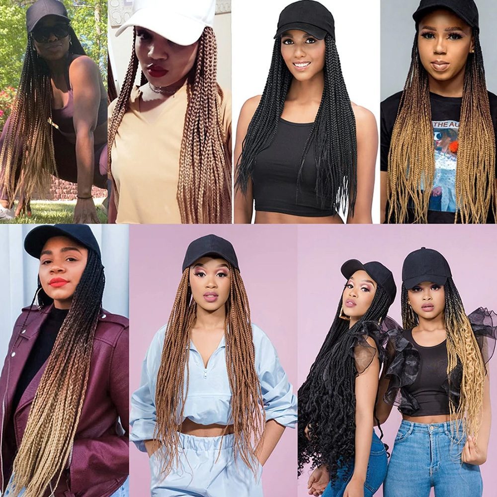 Burgundy Hat Look Mesh Wig / Black / Light Gray Ombré