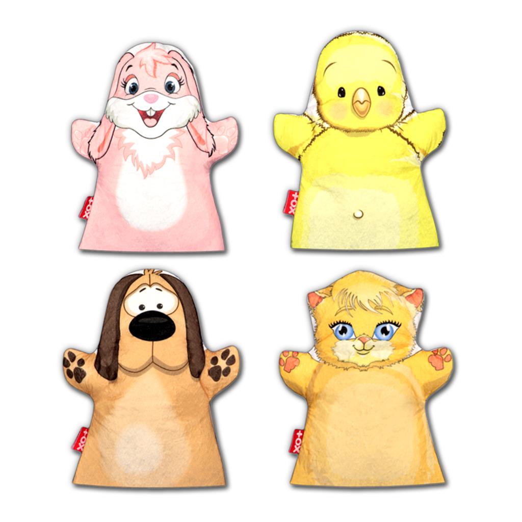 4 Piece Tiny Friends Hand Puppet Set , Educational Toy