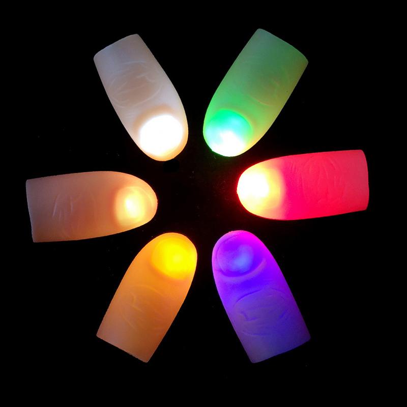 Led Lighted Colorful Magic Finger Lighted Finger Joke Finger 1Pcs