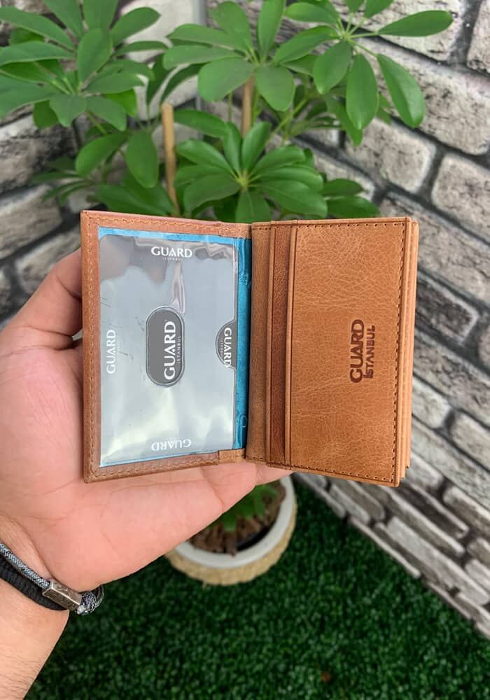 Antique Tan Leather Card Holder