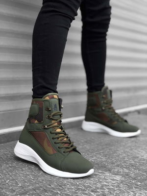 Lace-up Khaki Camouflage Short Boxer Unisex Sport Boots