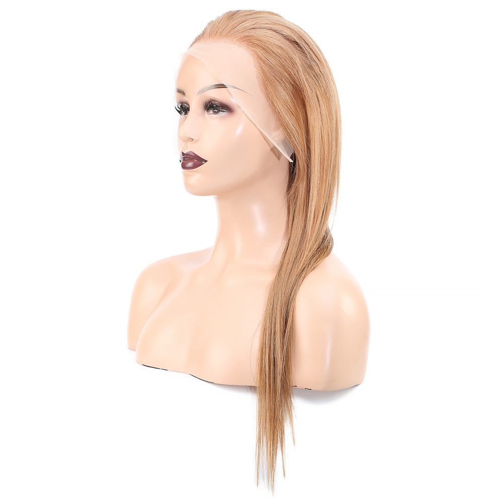 Straight Front Lace Real Hair Tulle Wig / Auburn / 60/65cm