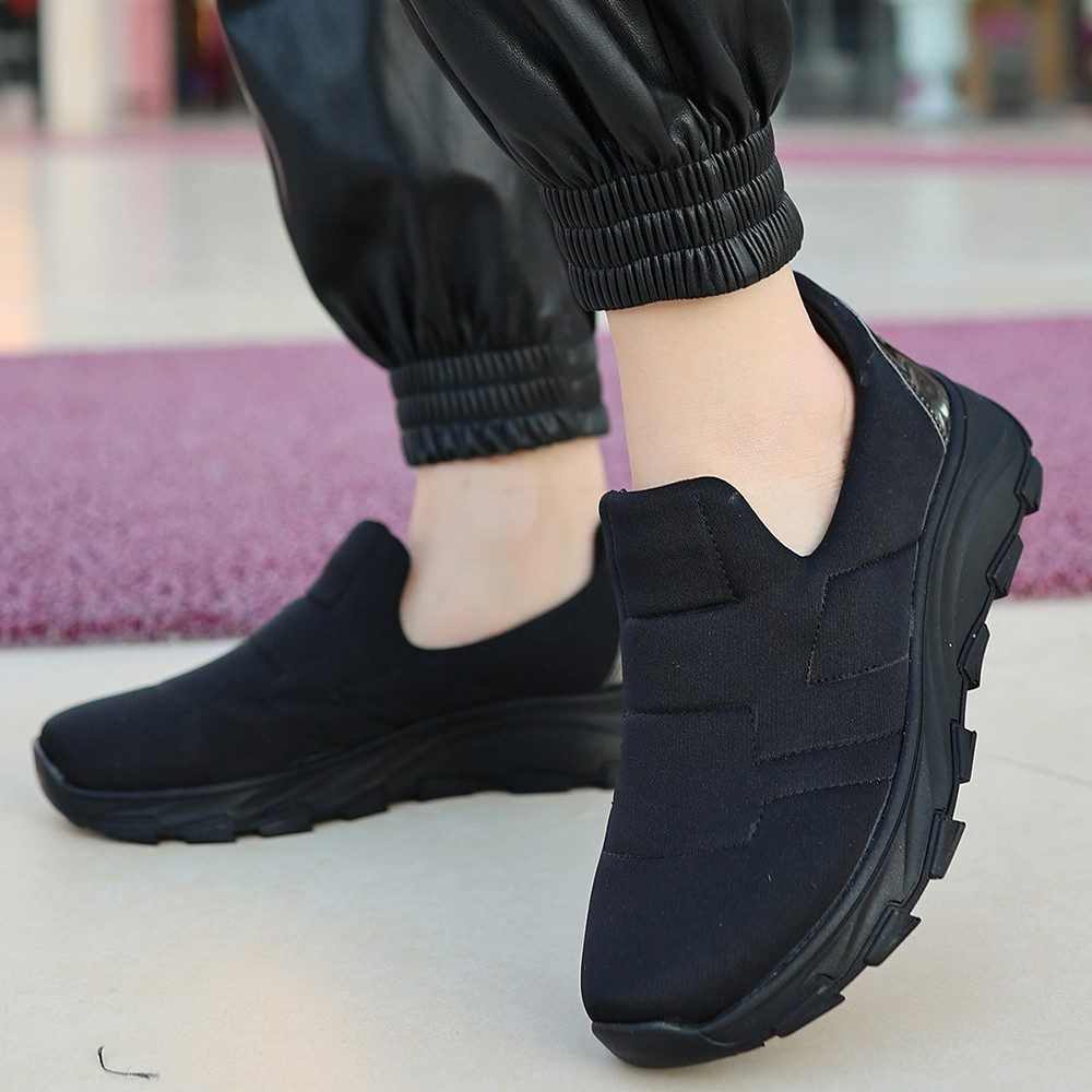 Black Stretch Black Sole Sneakers