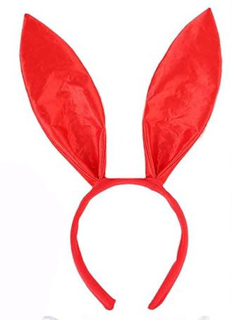 Red Color Satin Finish Shapeable Rabbit Ear Crown 35x11 cm