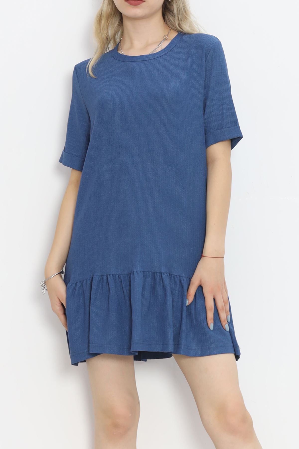 Short Sleeve Burümcük Dress Indigo