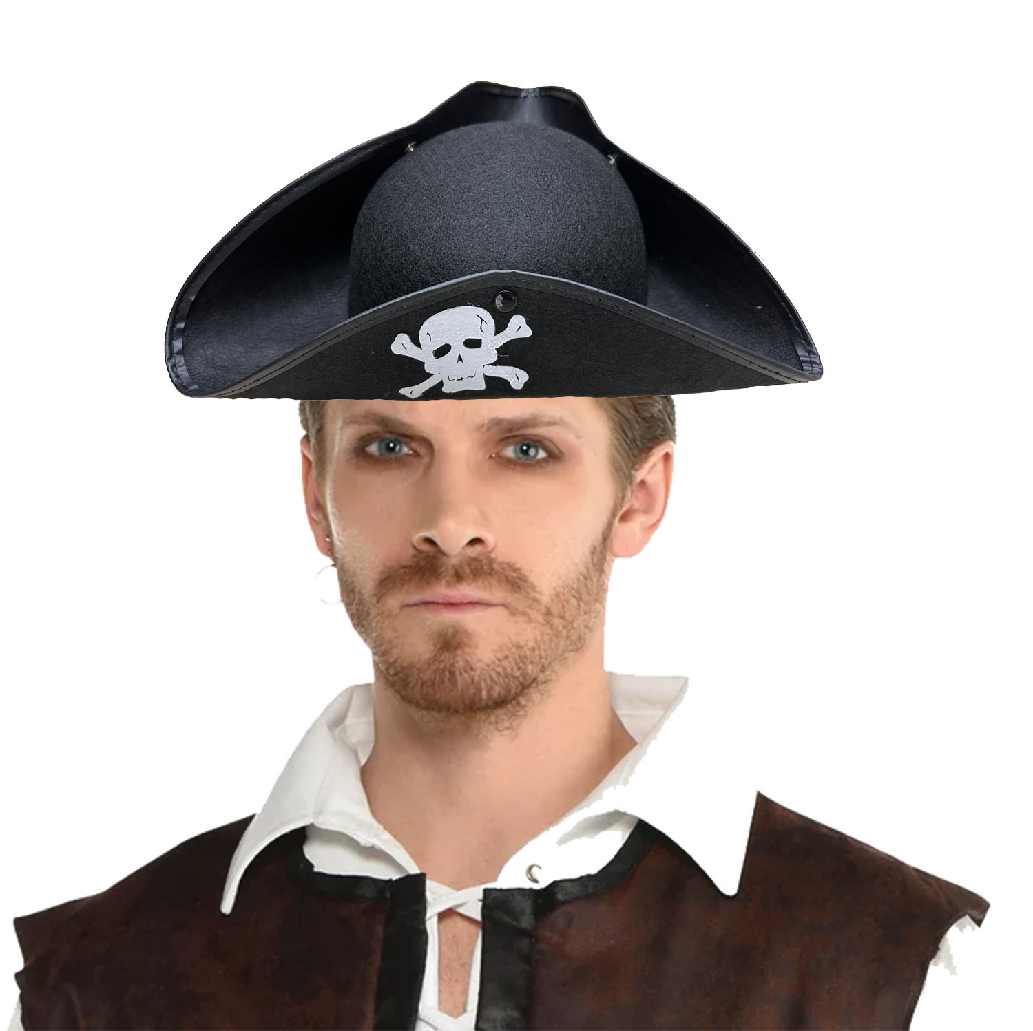 Black Color Pirate Coat of Arms Captain Jack Sparrow Pirate Sailor Hat