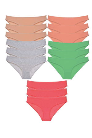 15pcs Super Eco Set Lycra Women Slip Panties Soft Colors