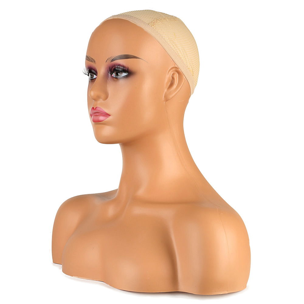 Shouldered Wig Head Mannequin / Yellow Skin