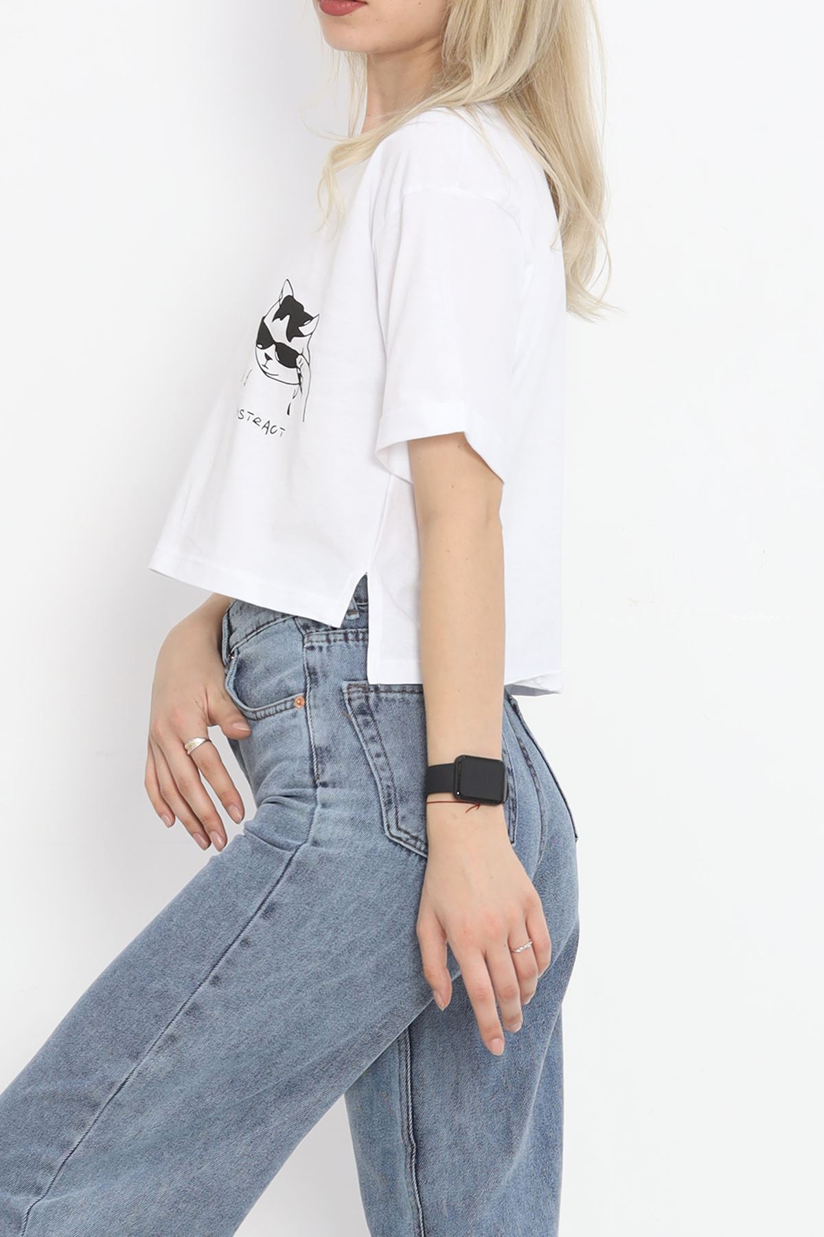 Printed Crop T-Shirt White