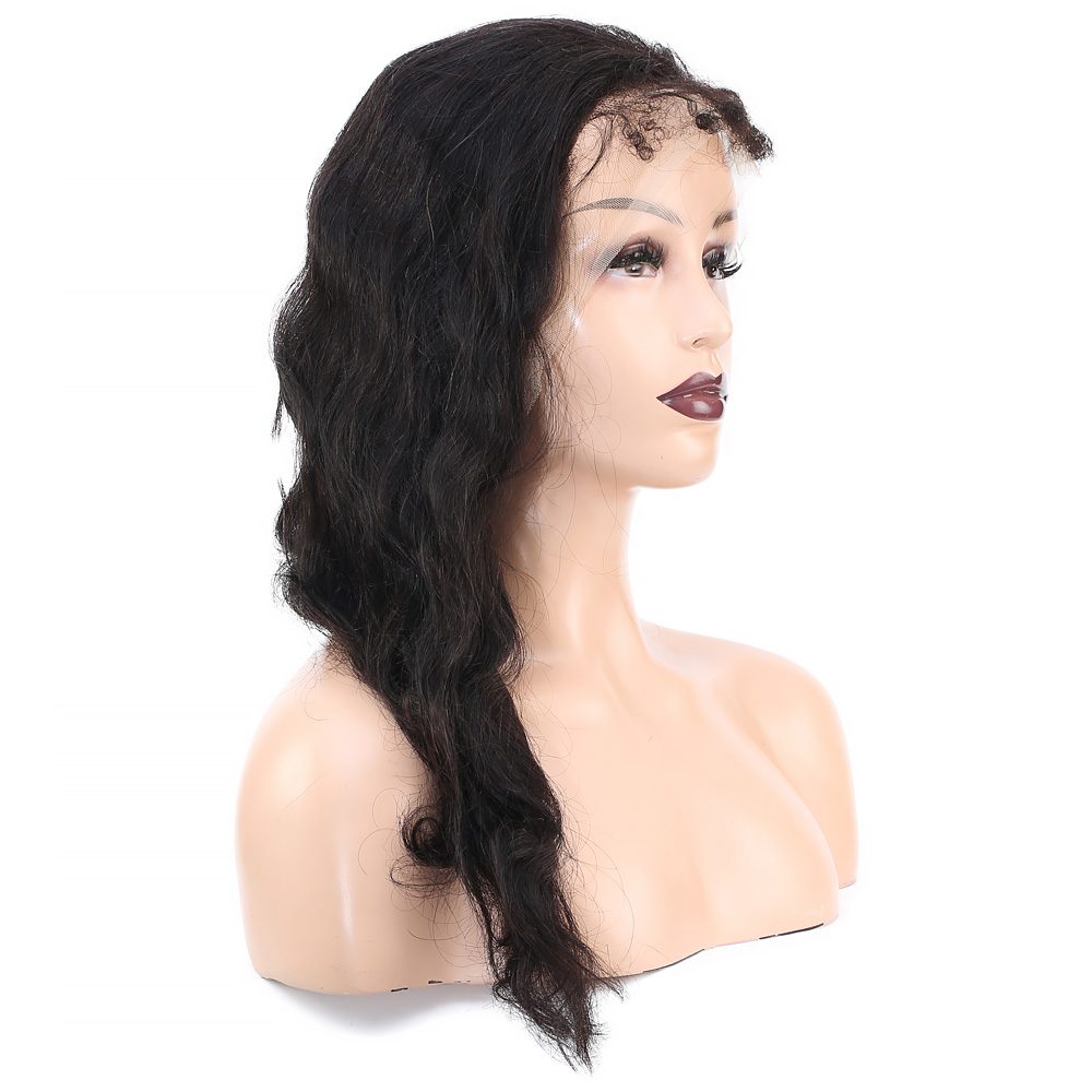 Front Lace Real Hair Tulle Wig Wavy / Natural / 60/65cm