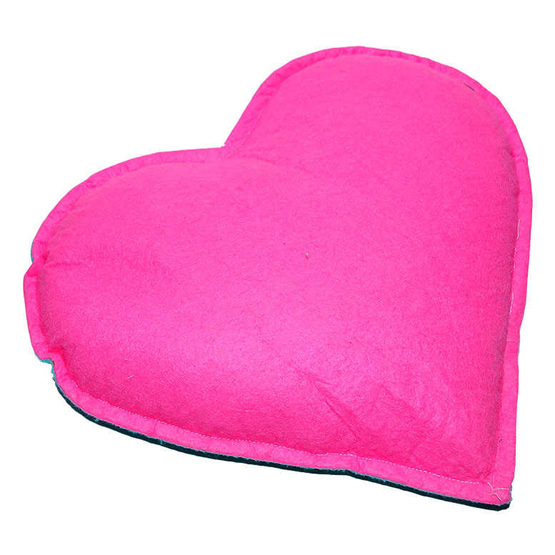 Heart Patterned Natural Rock Salt Pillow Green - Pink 2-3 Kg