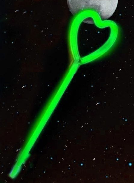 Glow In The Dark Glow Party Heart Shaped Wand Stick 6 Colors 6 Pcs