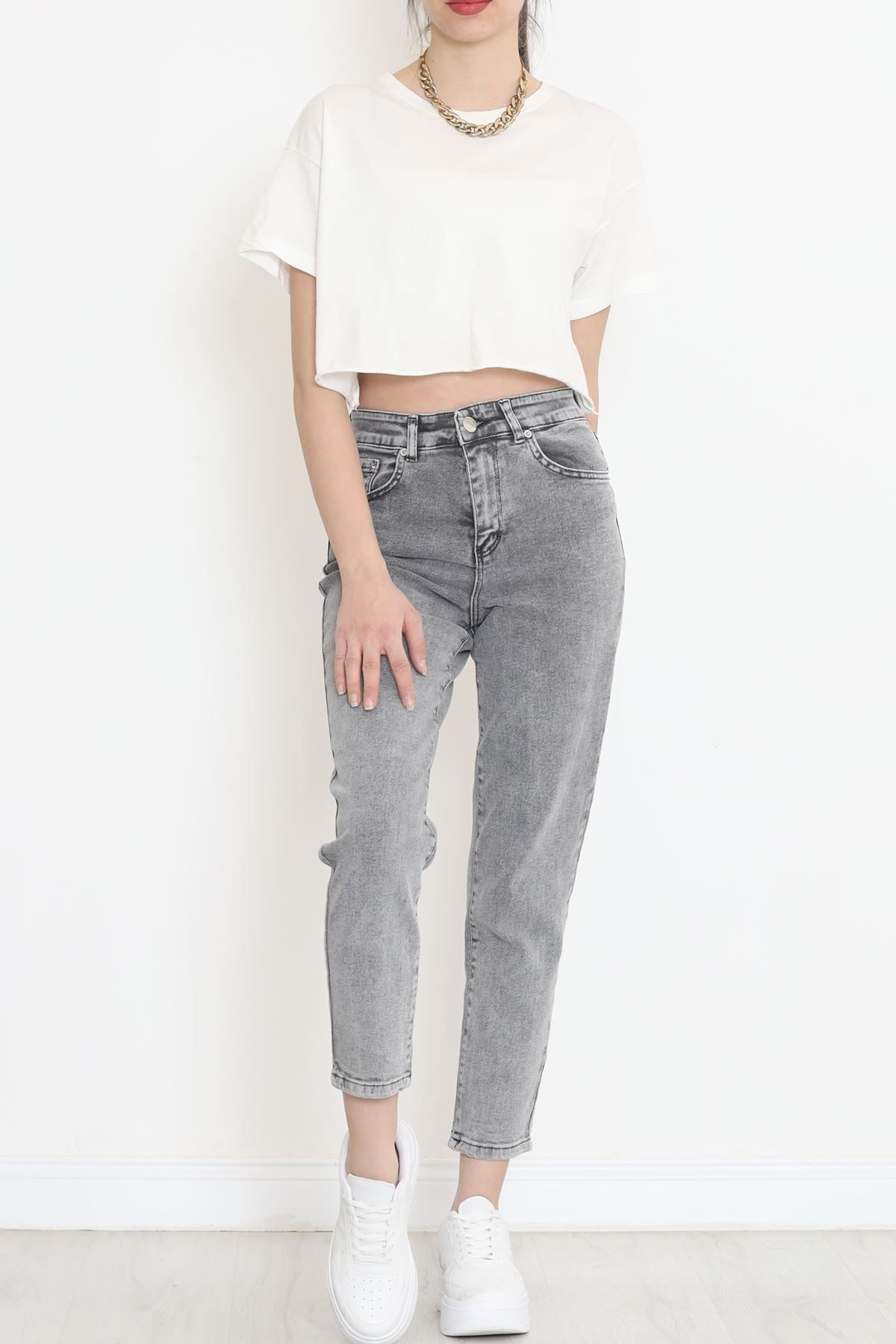 Boyfriend Jeans Açıkgri4