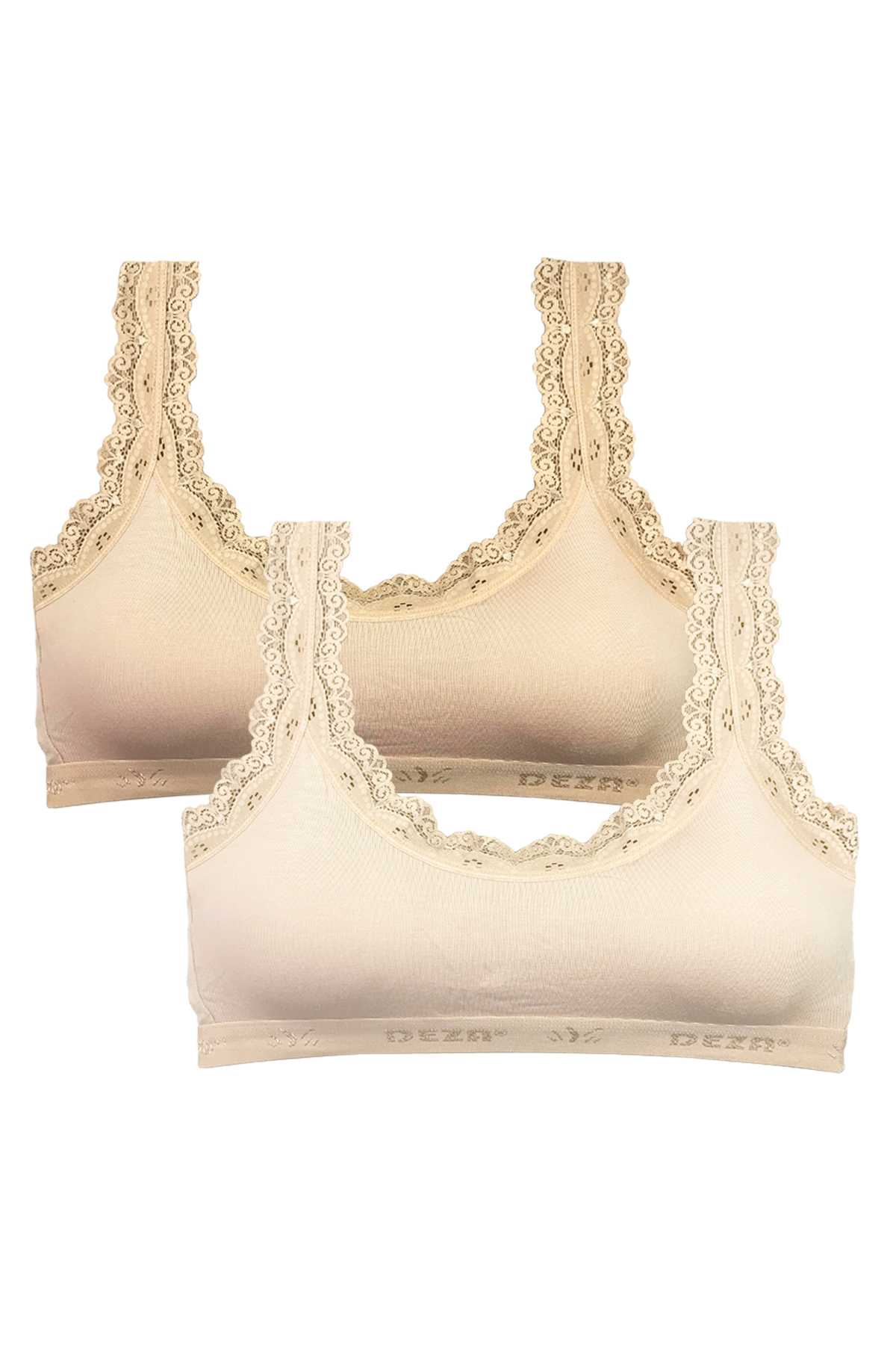 2 Pcs Lace Embroidery Embroidered Padded Bamboo Women Bustier Skin Cream