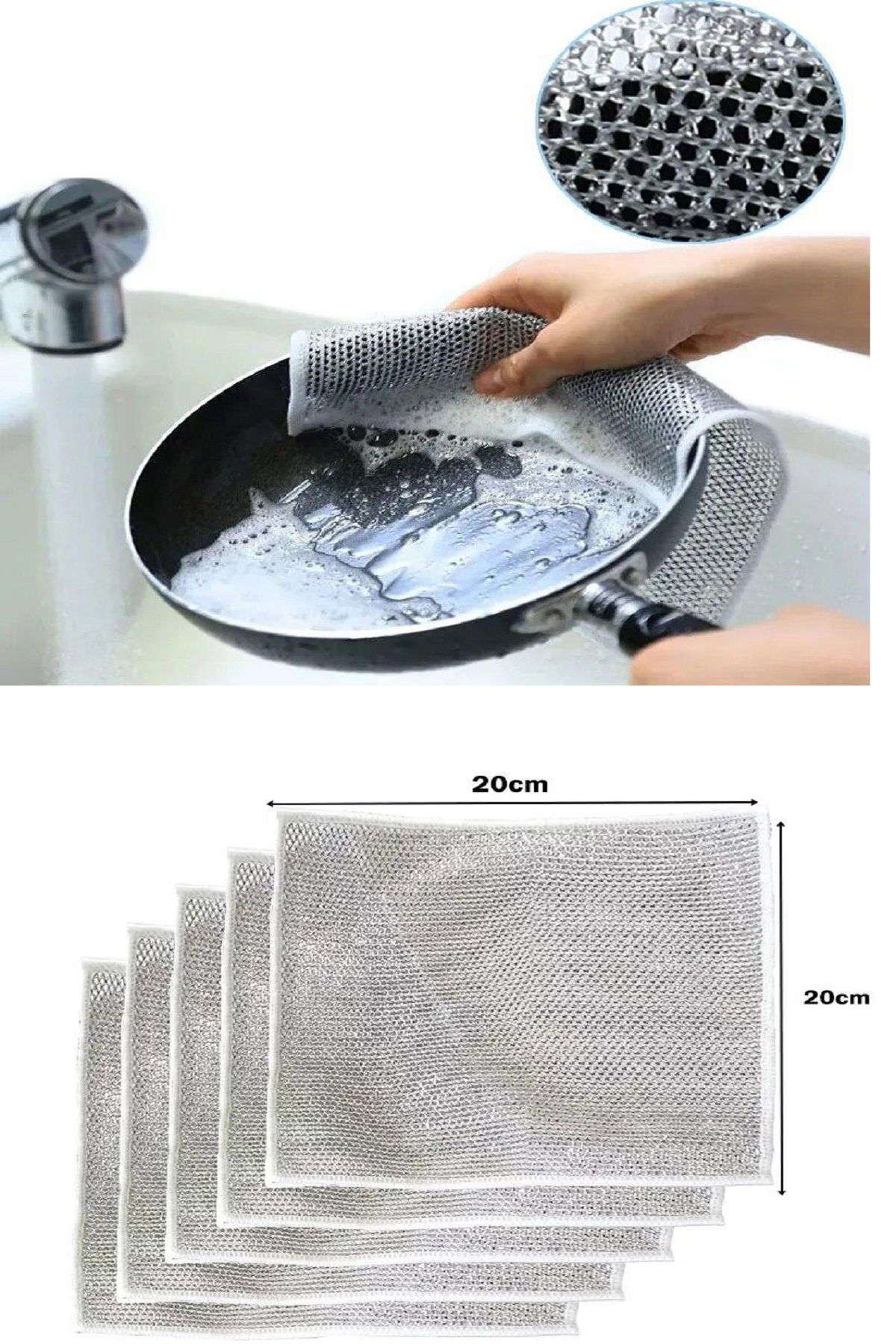 3Pcs Multifunctional Non-Scratch Wire Dish Cloth Dish Towel Dish Towel Dish Cleaning Scrub Cloth