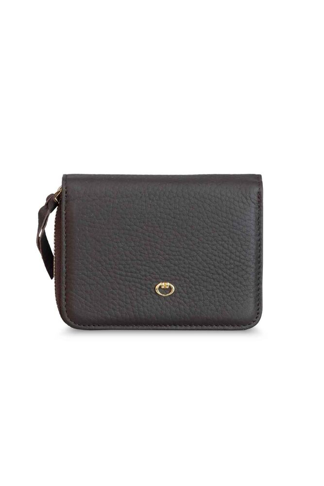 Brown Women's Wallet with Double Side Zipper