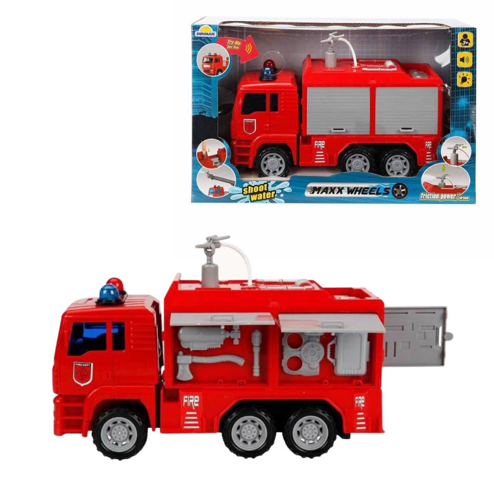 Maxx Wheels Water Sprinkler Fire Truck with Sound and Light 24 cm