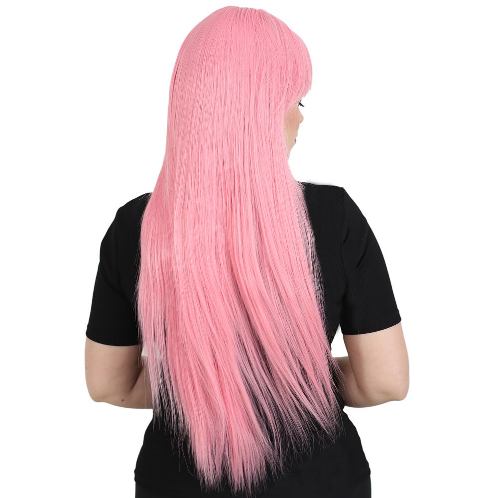 Kanekalon Fiber Synthetic Wig with Long Bangs / Candy Pink