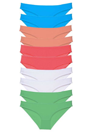 10pcs Super Eco Set Lycra Women Slip White Powder Green Fuchsia Blue