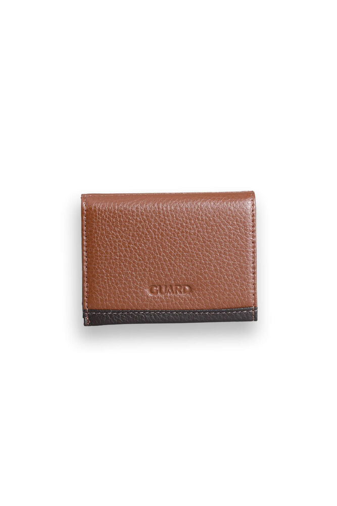 Taba - Brown Genuine Leather Card Holder with Dual Color Compartments