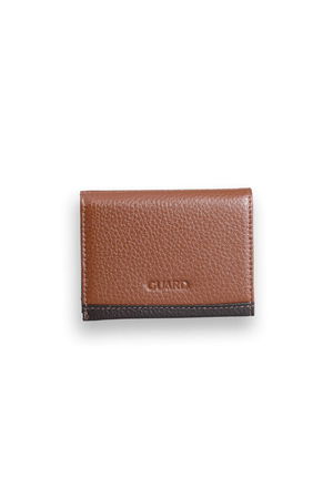 Taba - Brown Genuine Leather Card Holder with Dual Color Compartments