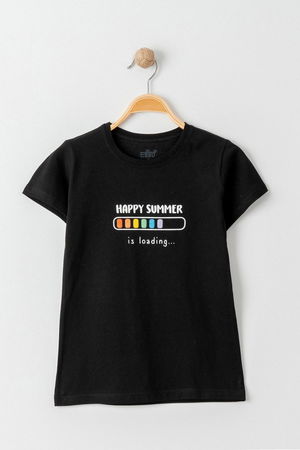 3-7 Years Printed Kids T-Shirt Black