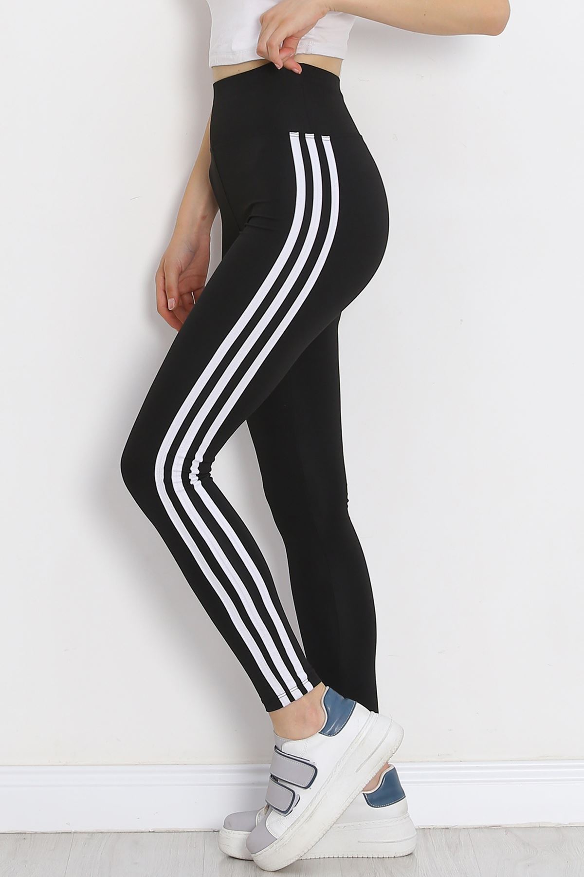 Striped Diving Leggings Black