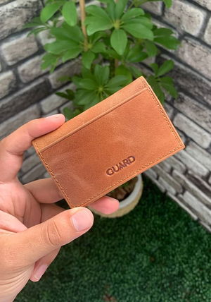 Antique Tan Leather Card Holder