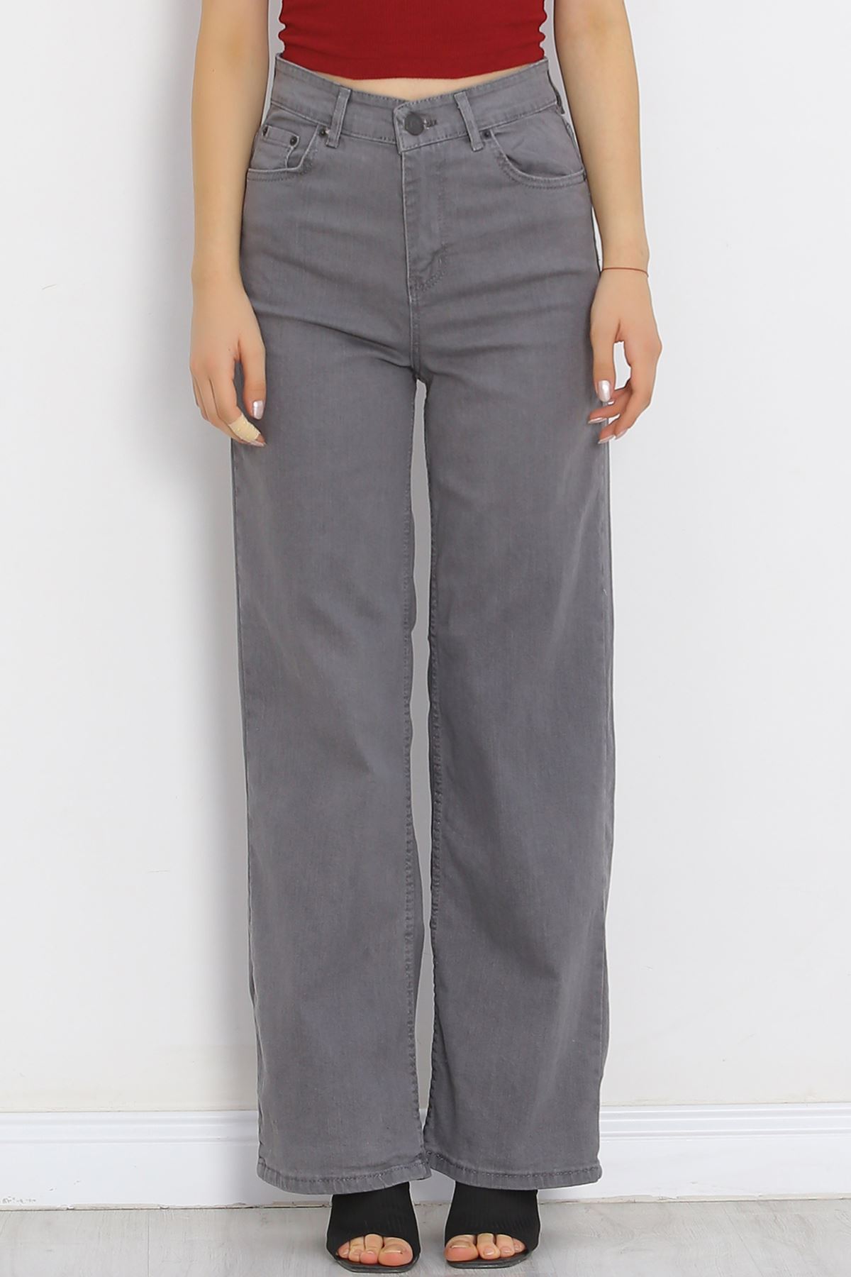 Palazzo Jeans Pants Light Smoked1