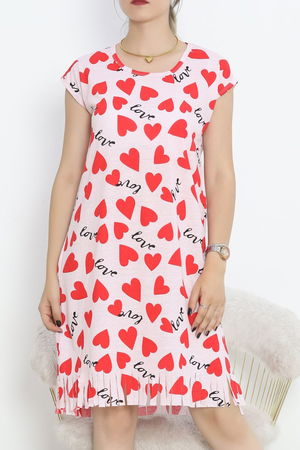 Printed Rotation Tasseled Dress PinkRed