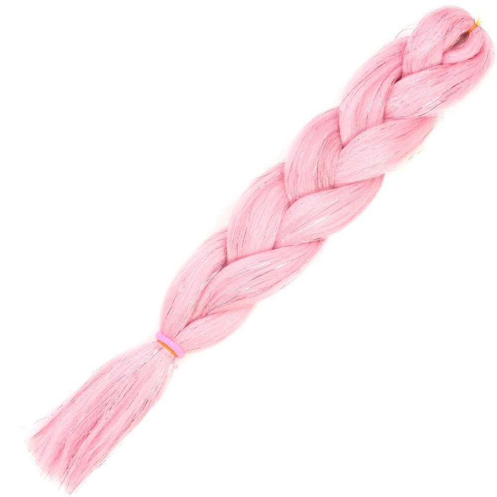 Silvery Candy Pink Braided Hair 100 Gr.