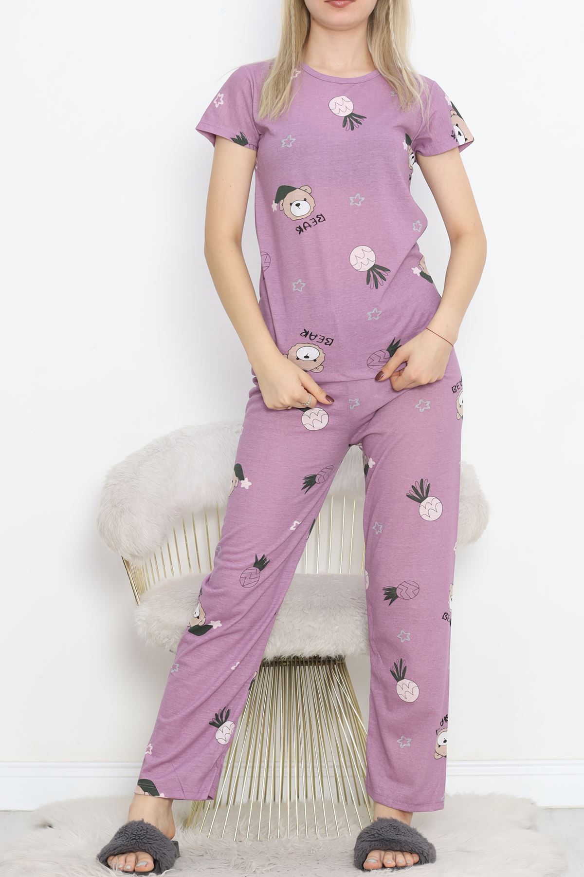 Patterned Pajama Set Koyulila