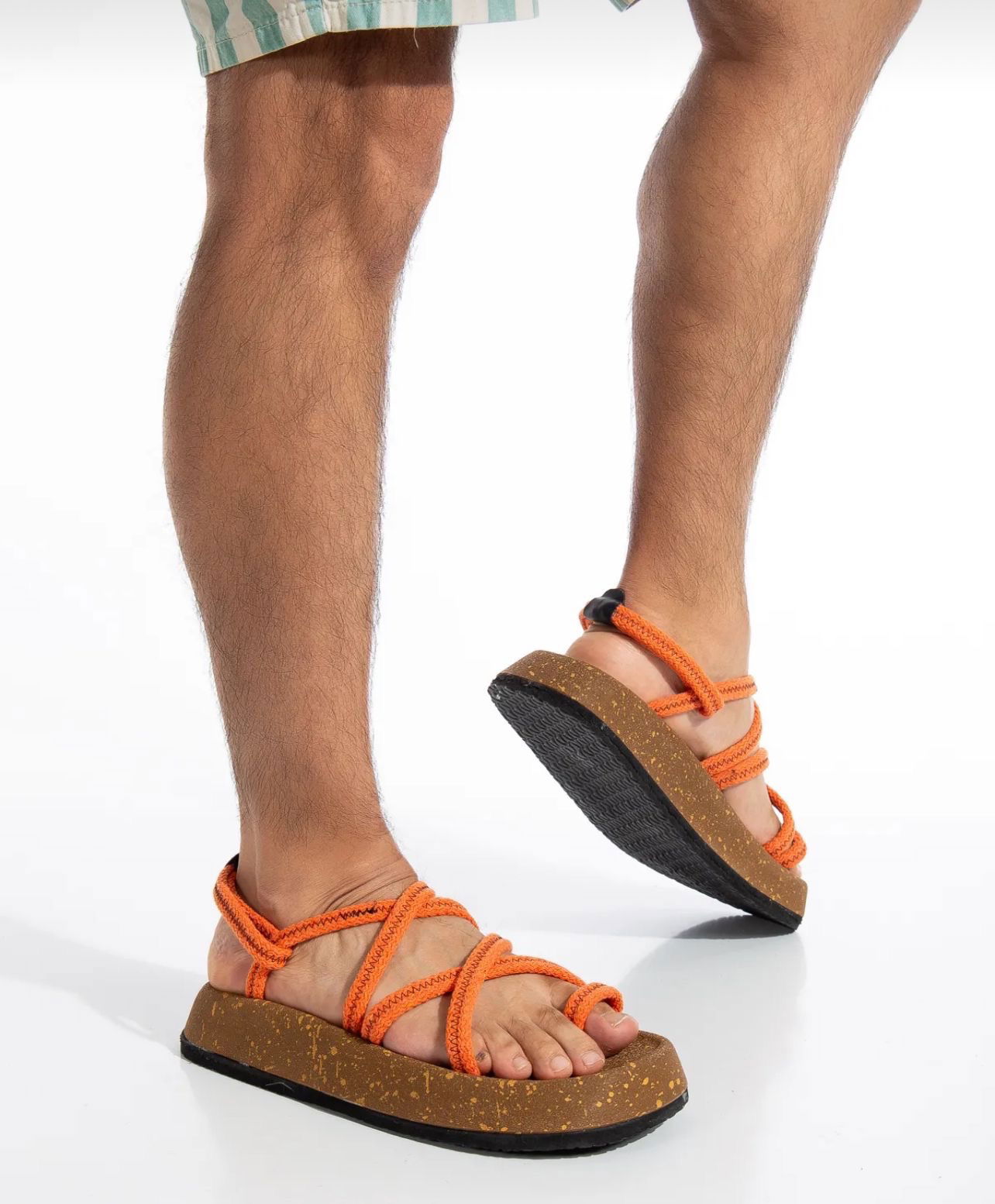 Men's Bodrum Rope Rope Orange Casual Sandals