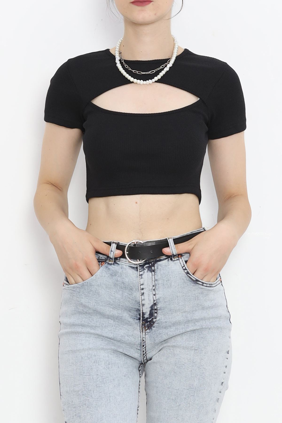 Low-cut Crop Body Black