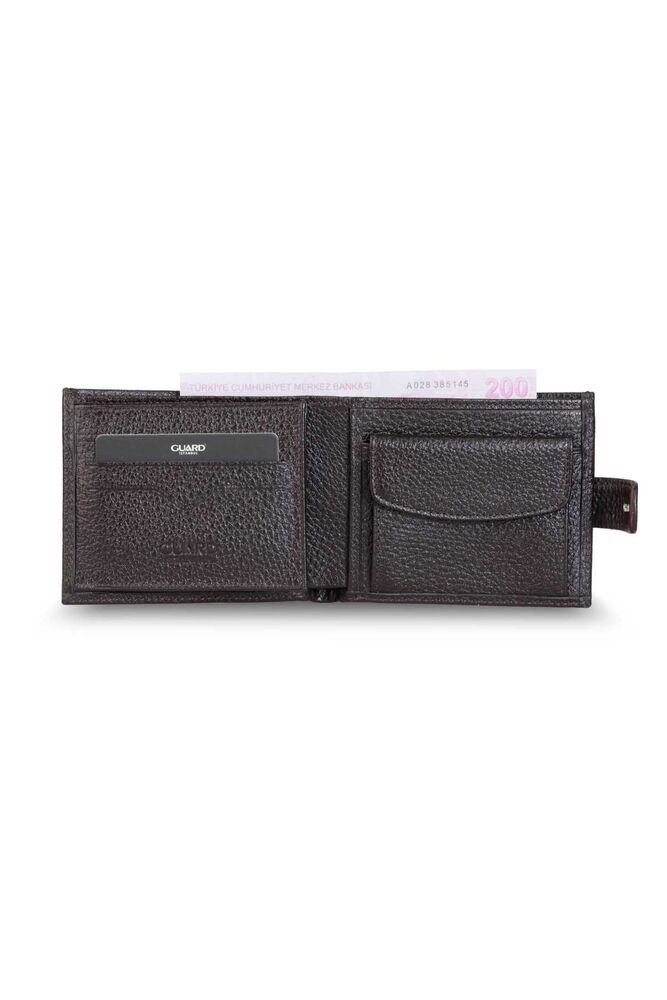 Brown Genuine Leather Men's Wallet with Patented Horizontal