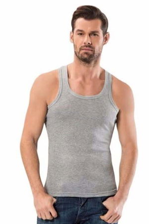 Classic Men's Tank Top Gray with Thick Straps - 1151A