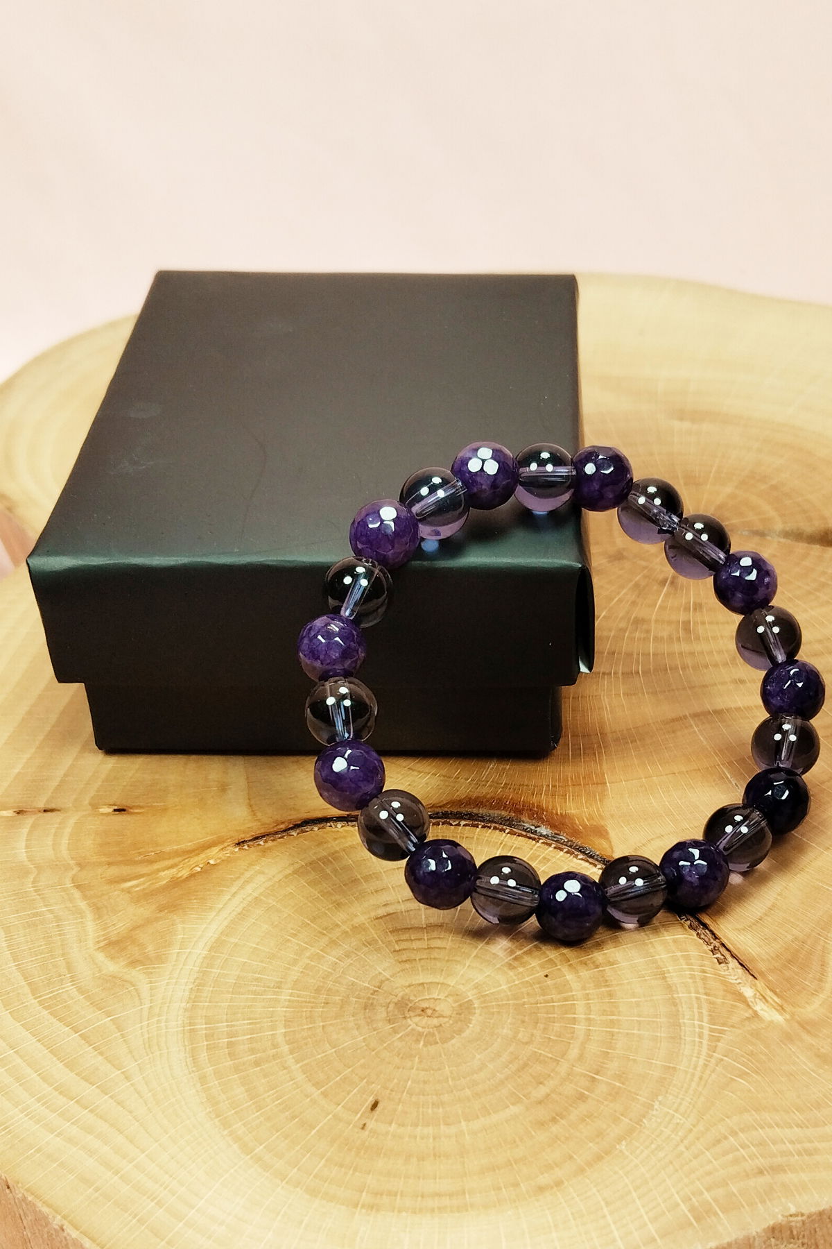 Amethyst Natural Stone Bracelet Boxed