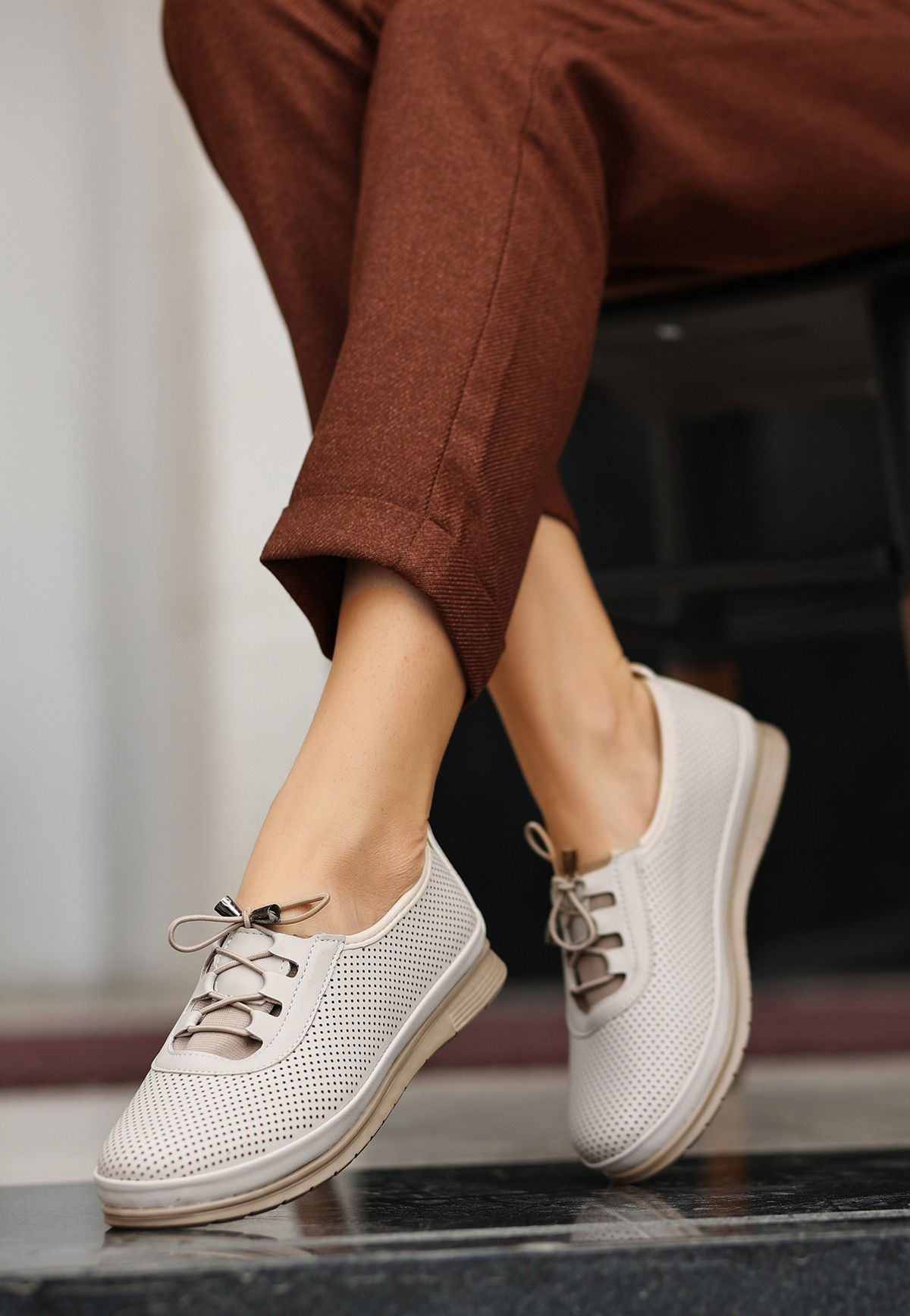 Beige Skin Babet Shoes