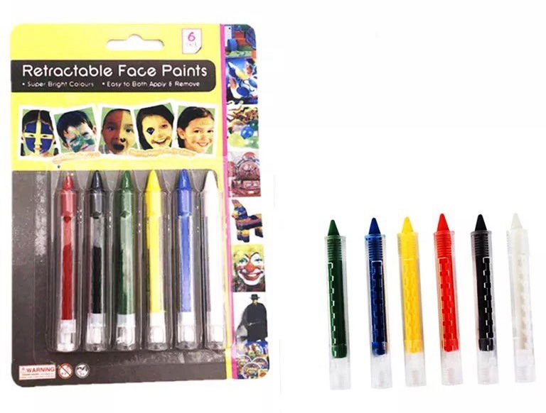 Clown Face Painting Set Makeup Coloring Set with Pen 6 Colors