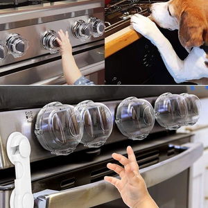 Set of 4 Cooker-Oven Button Protector Locking Safety Covers