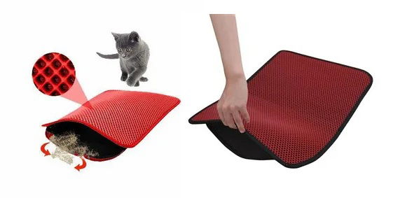 Cat Toilet Mat with Sieve - Red