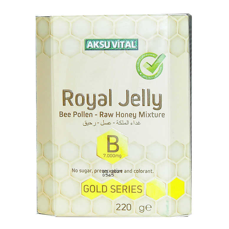 Royal Jelly Pollen Honey Blend B 7,000 Mg Gold Series 220 Gr