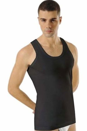 Men's Ribbed Tank Top Black - 1104A