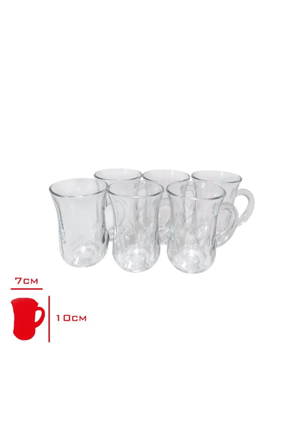 6 Li Istikane Mug Turk-81674 with Cup Handle